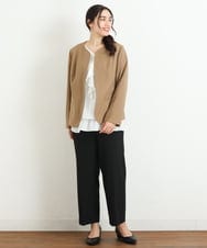 OLLKP01090 eur3(エウルキューブ) 【雑誌掲載】【大きいサイズ】定番美脚ストレートパンツ ブラック(94)
