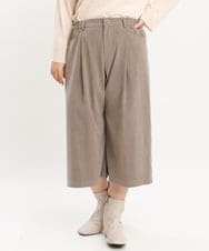 OLLKS07099 eur3(エウルキューブ) 【大きいサイズ】サンディングワイドパンツ モカ(84)