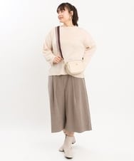 OLLKS07099 eur3(エウルキューブ) 【大きいサイズ】サンディングワイドパンツ モカ(84)