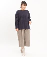 OLLKS07099 eur3(エウルキューブ) 【大きいサイズ】サンディングワイドパンツ モカ(84)