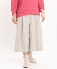 OLLKS07099 eur3(エウルキューブ) 【大きいサイズ】サンディングワイドパンツ ライトグレー(91)