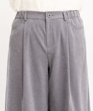 OLLKS07099 eur3(エウルキューブ) 【大きいサイズ】サンディングワイドパンツ ダークグレー(93)