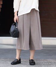OLLKS07099 eur3(エウルキューブ) 【大きいサイズ】サンディングワイドパンツ ダークグレー(93)