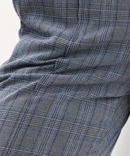 OLLKS14119 eur3(エウルキューブ) 【大きいサイズ】センタープレスチェック柄パンツ ブルー(55)