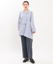 OLLKS14119 eur3(エウルキューブ) 【大きいサイズ】センタープレスチェック柄パンツ ブルー(55)