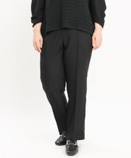 OLLKS14119 eur3(エウルキューブ) 【大きいサイズ】センタープレスチェック柄パンツ ブラック(94)