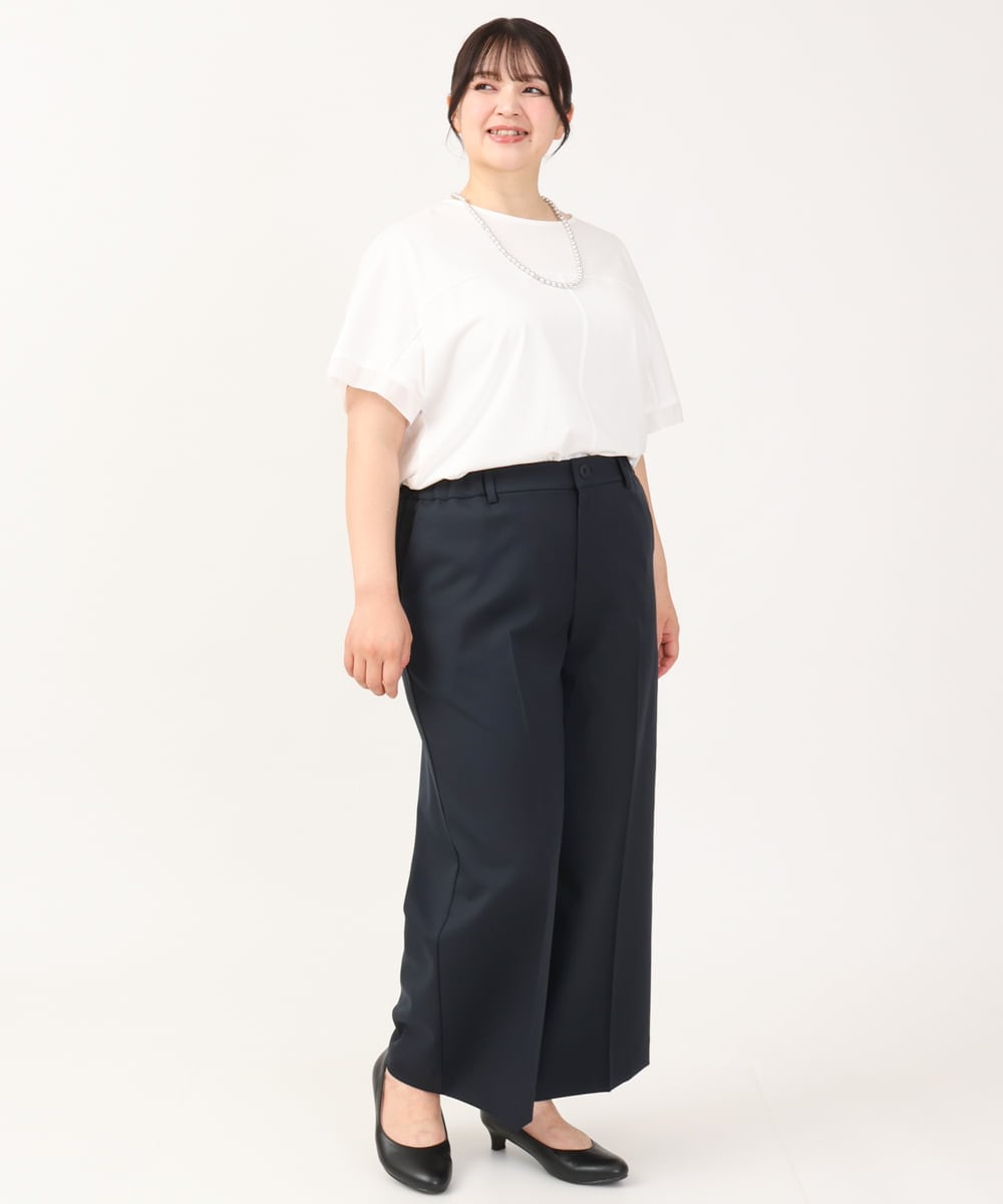 OLLKV09139 eur3(エウルキューブ) 【大きいサイズ/11号サイズあり/セットアップ対応】スカルノテックスワイドパンツ ネイビー(57)