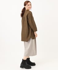 OLLKV20099 eur3(エウルキューブ) 【大きいサイズ】バックサテンピーチワイドパンツ グレージュ(89)