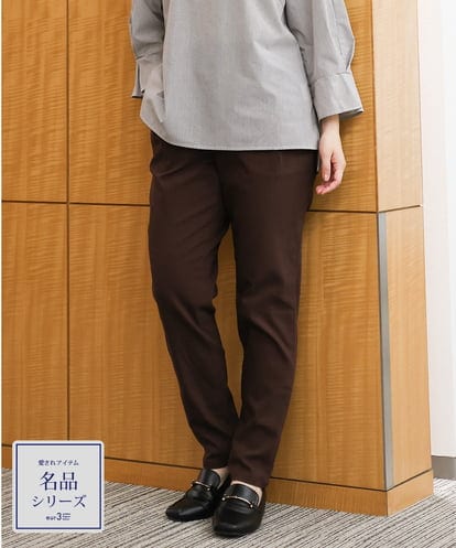 OLLKV29089 eur3 【大きいサイズ/着丈が選べる/シリーズ累計販売1万5千枚！】さらさらストレッチテーパードパンツ