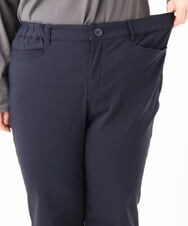 OLLLA17089 eur3(エウルキューブ) 【大きいサイズ】さらさらストレッチ裏起毛ストレートパンツ ネイビー(57)