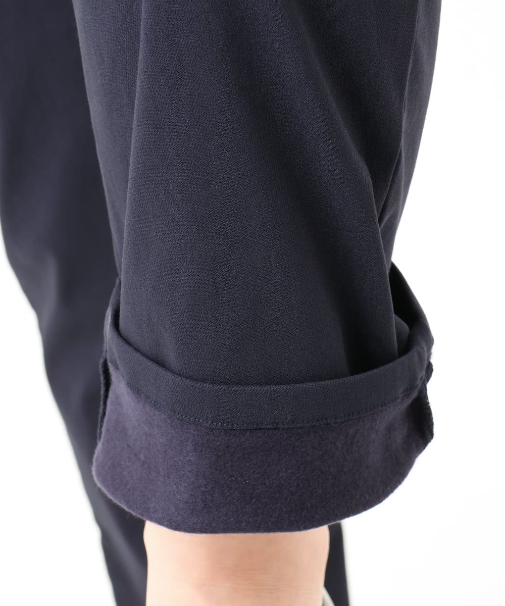 OLLLA17089 eur3(エウルキューブ) 【大きいサイズ】さらさらストレッチ裏起毛ストレートパンツ ネイビー(57)