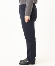 OLLLA17089 eur3(エウルキューブ) 【大きいサイズ】さらさらストレッチ裏起毛ストレートパンツ ネイビー(57)
