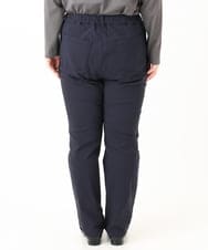 OLLLA17089 eur3(エウルキューブ) 【大きいサイズ】さらさらストレッチ裏起毛ストレートパンツ ネイビー(57)