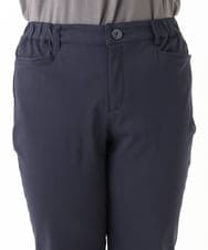 OLLLA17089 eur3(エウルキューブ) 【大きいサイズ】さらさらストレッチ裏起毛ストレートパンツ ネイビー(57)