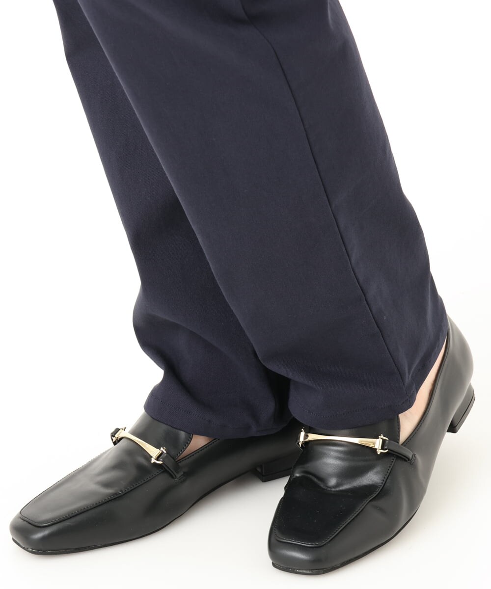 OLLLA17089 eur3(エウルキューブ) 【大きいサイズ】さらさらストレッチ裏起毛ストレートパンツ ネイビー(57)