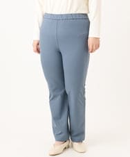 OLLLA18099 eur3(エウルキューブ) 【大きいサイズ】ジャカードスリムストレートパンツ ブルー(55)
