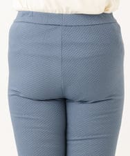 OLLLA18099 eur3(エウルキューブ) 【大きいサイズ】ジャカードスリムストレートパンツ ブルー(55)