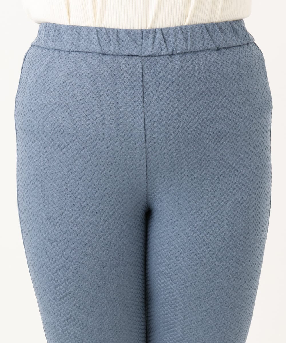OLLLA18099 eur3(エウルキューブ) 【大きいサイズ】ジャカードスリムストレートパンツ ブルー(55)