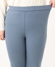OLLLA18099 eur3(エウルキューブ) 【大きいサイズ】ジャカードスリムストレートパンツ ブルー(55)