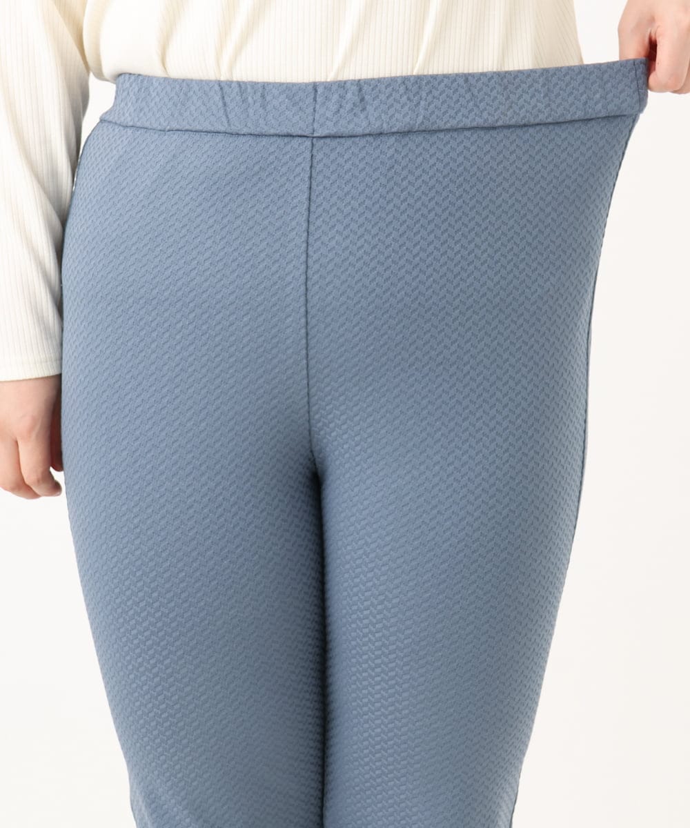 OLLLA18099 eur3(エウルキューブ) 【大きいサイズ】ジャカードスリムストレートパンツ ブルー(55)