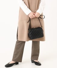 OLLLA18099 eur3(エウルキューブ) 【大きいサイズ】ジャカードスリムストレートパンツ ブラウン(87)