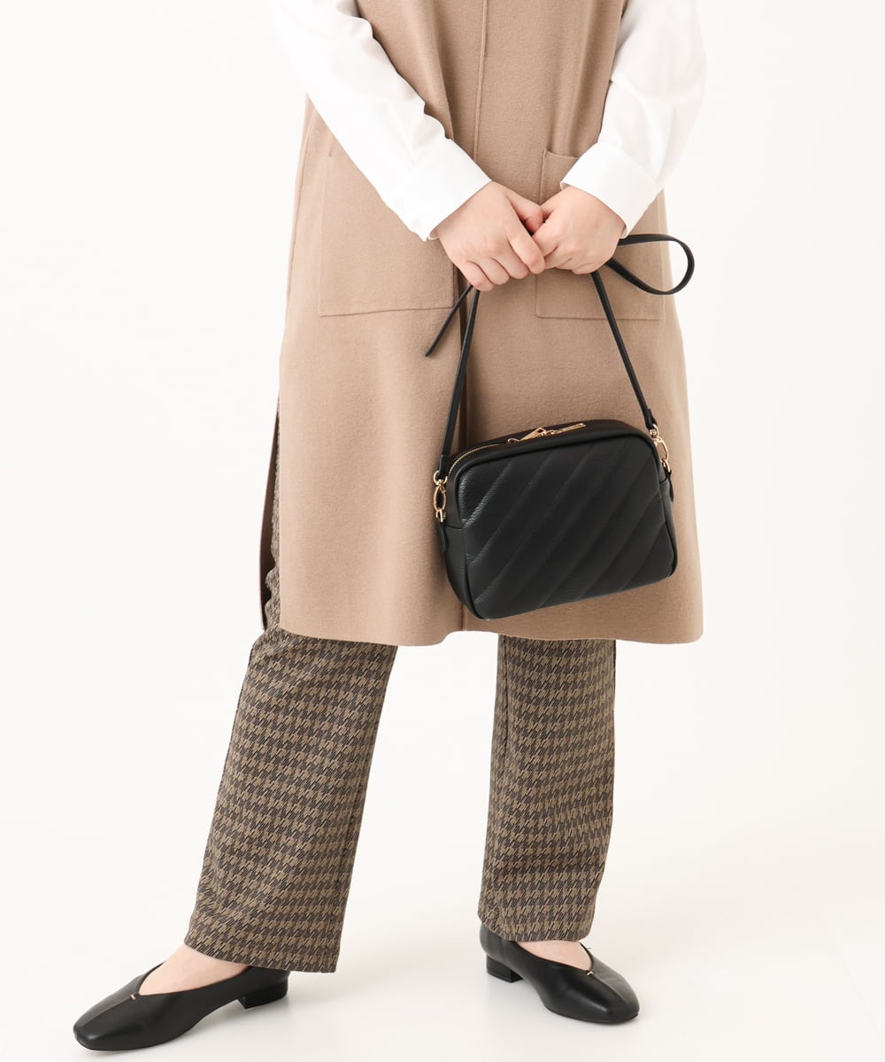 OLLLA18099 eur3(エウルキューブ) 【大きいサイズ】ジャカードスリムストレートパンツ ブラウン(87)