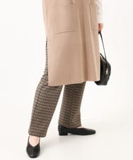 OLLLA18099 eur3(エウルキューブ) 【大きいサイズ】ジャカードスリムストレートパンツ ブラウン(87)