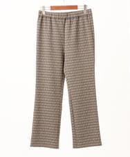 OLLLA18099 eur3(エウルキューブ) 【大きいサイズ】ジャカードスリムストレートパンツ ブラウン(87)