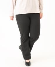 OLLLA18099 eur3(エウルキューブ) 【大きいサイズ】ジャカードスリムストレートパンツ ブラック(94)