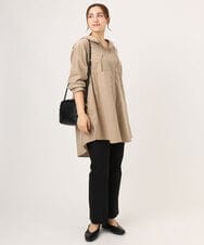 OLLLA18099 eur3(エウルキューブ) 【大きいサイズ】ジャカードスリムストレートパンツ ブラック(94)