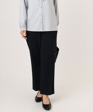 OLLLA19139 eur3(エウルキューブ) 【大きいサイズ/11号サイズあり】カットジョーゼットテーパードパンツ ネイビー(57)