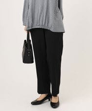 OLLLA19139 eur3(エウルキューブ) 【大きいサイズ/11号サイズあり】カットジョーゼットテーパードパンツ ブラック(94)