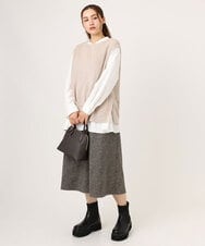 OLLLA20099 eur3(エウルキューブ) 【大きいサイズ】キュロットパンツ ダークブラウン(87)