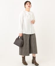 OLLLA20099 eur3(エウルキューブ) 【大きいサイズ】キュロットパンツ ダークブラウン(87)