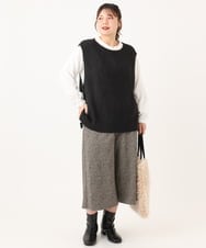 OLLLA20099 eur3(エウルキューブ) 【大きいサイズ】キュロットパンツ ダークブラウン(87)
