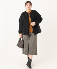OLLLA20099 eur3(エウルキューブ) 【大きいサイズ】キュロットパンツ ダークブラウン(87)