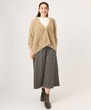 OLLLA20099 eur3(エウルキューブ) 【大きいサイズ】キュロットパンツ ダークブラウン(87)