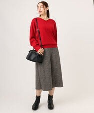 OLLLA20099 eur3(エウルキューブ) 【大きいサイズ】キュロットパンツ ダークブラウン(87)