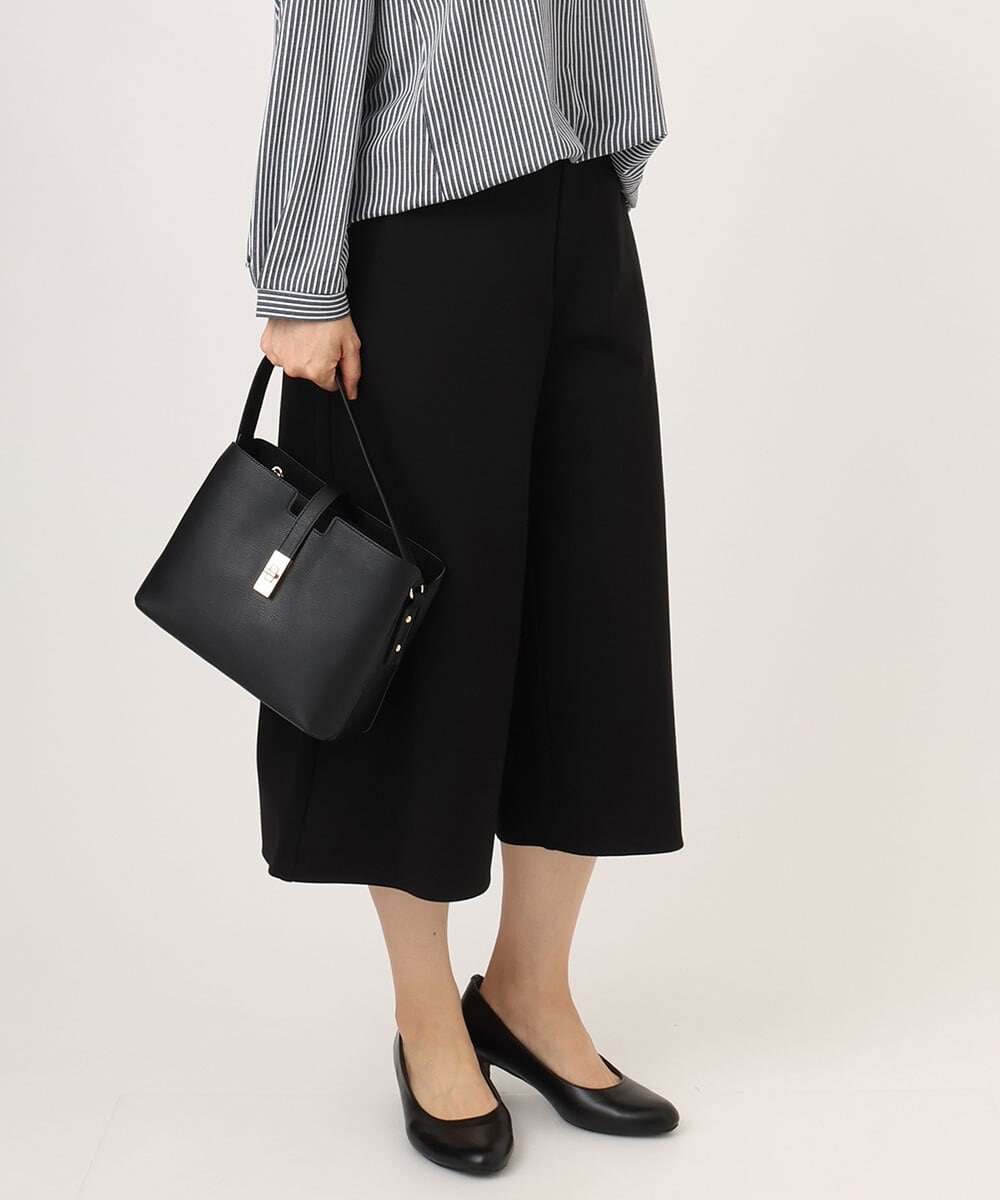 OLLLA20099 eur3(エウルキューブ) 【大きいサイズ】キュロットパンツ ブラック(94)