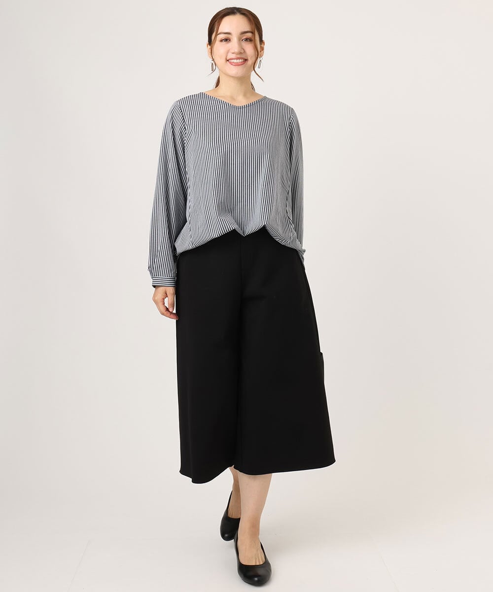 OLLLA20099 eur3(エウルキューブ) 【大きいサイズ】キュロットパンツ ブラック(94)