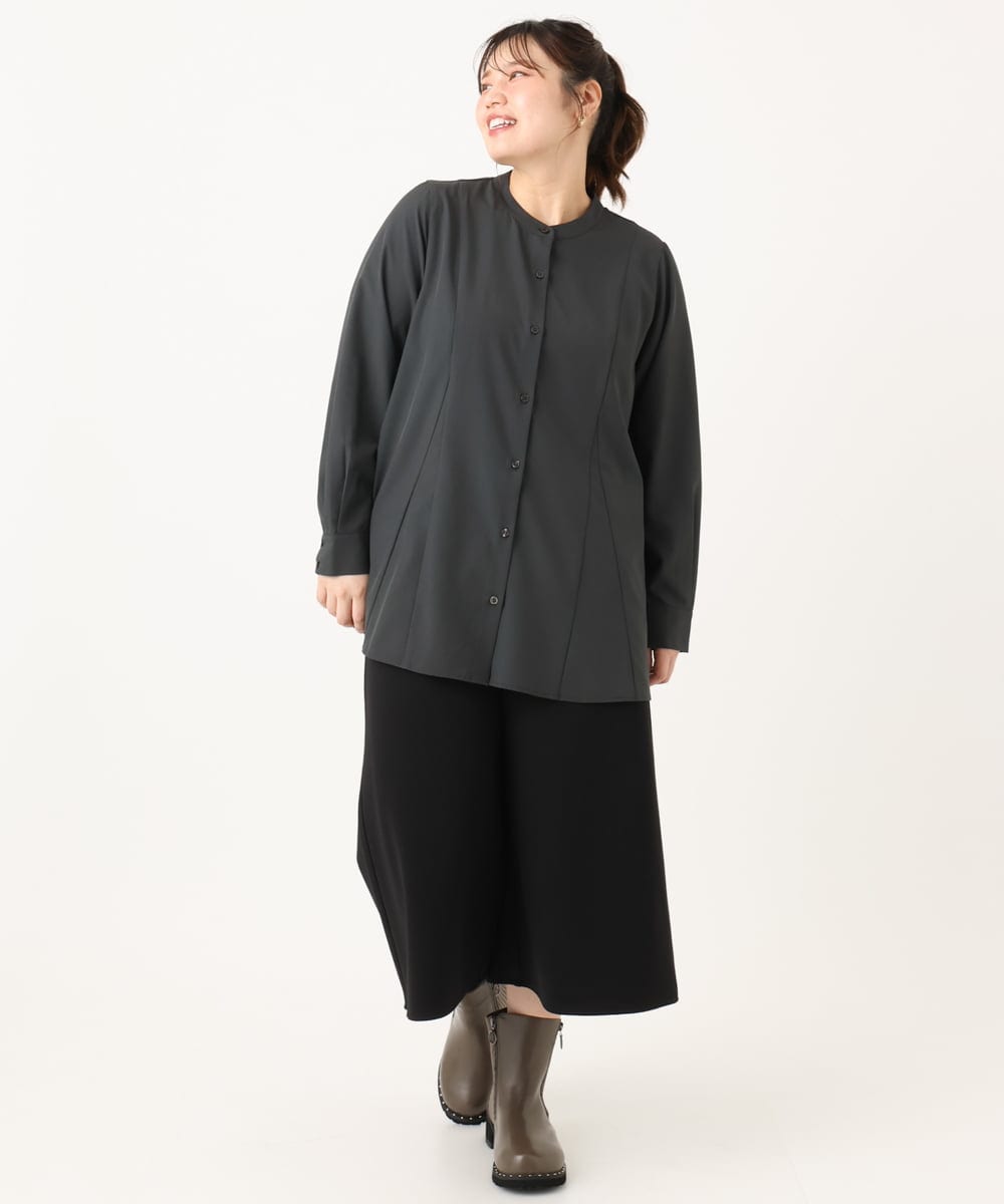 OLLLA20099 eur3(エウルキューブ) 【大きいサイズ】キュロットパンツ ブラック(94)