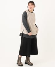 OLLLA20099 eur3(エウルキューブ) 【大きいサイズ】キュロットパンツ ブラック(94)