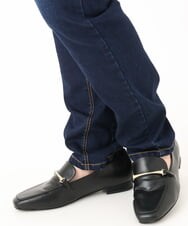 OLLLA21089 eur3(エウルキューブ) 【大きいサイズ】ゆるフィットスキニー裏起毛デニムパンツ ネイビー(57)