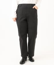 OLLLD01099 eur3(エウルキューブ) 【大きいサイズ】ストレートストレッチデニム ダークグレー
