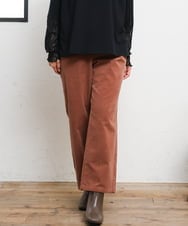 OLLLD02109 eur3(エウルキューブ) 【野呂佳代さん着用/大きいサイズ】コーデュロイワイドストレートパンツ ピンク