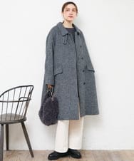 OLLLD02109 eur3(エウルキューブ) 【野呂佳代さん着用/大きいサイズ】コーデュロイワイドストレートパンツ アイボリー