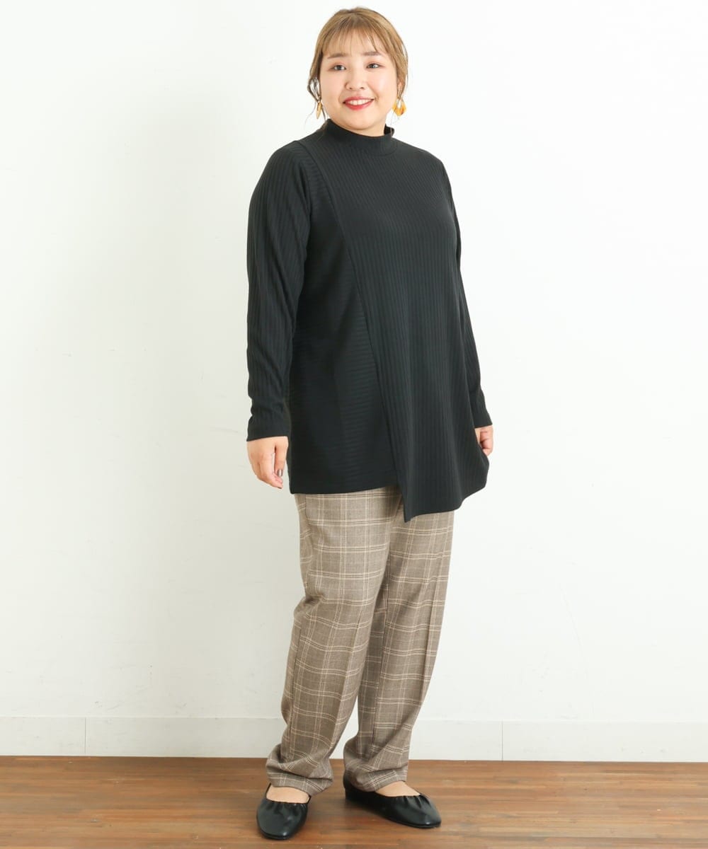OLLLP02080 eur3(エウルキューブ) 【大きいサイズ】ロイヤルヒートテーパードパンツ ベージュ(82)