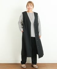 OLLLP02080 eur3(エウルキューブ) 【大きいサイズ】ロイヤルヒートテーパードパンツ ブラック(94)