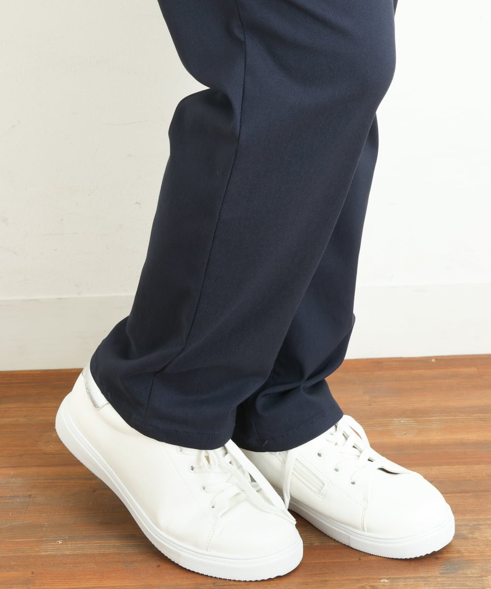 OLLLP22080 eur3(エウルキューブ) 【大きいサイズ】さらさらストレッチ裏起毛ストレートパンツ ネイビー(57)