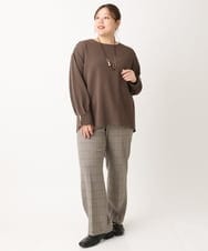 OLLLS05089 eur3(エウルキューブ) 【大きいサイズ】ロイヤルヒートストレートパンツ ベージュ(82)
